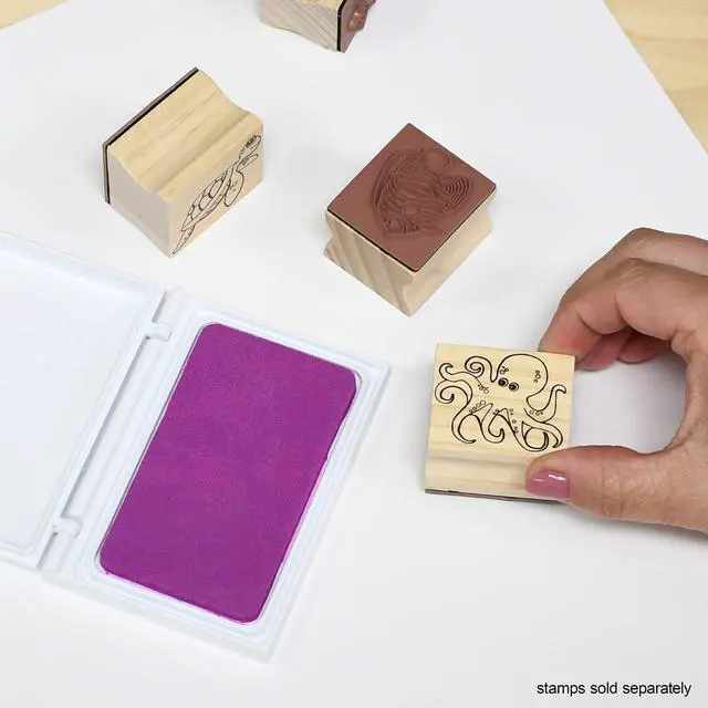Alt view image 2 of 7 - Washable Stamp Pad for Kids, Pink | Non-Toxic Ink Pad for Stamps, Fade Resistant, Decorate Scrapbooks, Posters and Cards