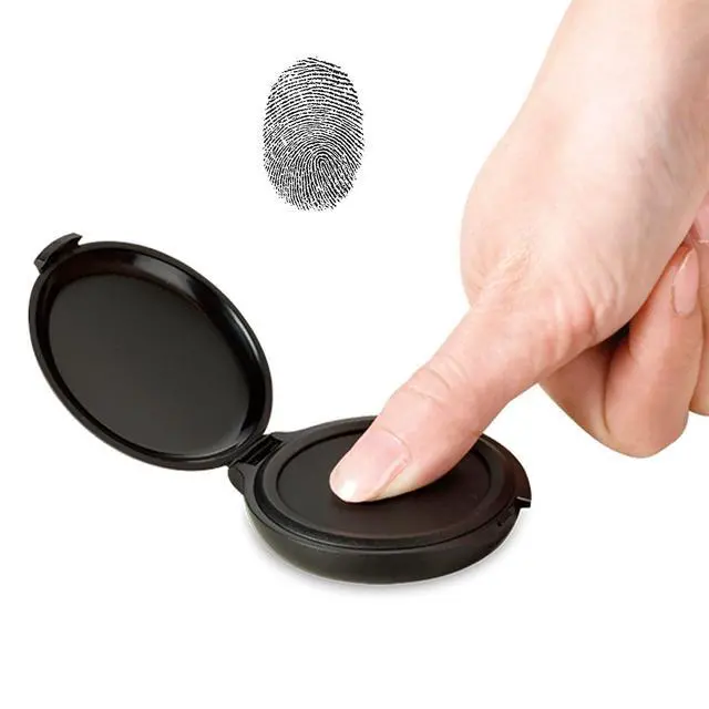 Alt view image 2 of 5 - 1 Pack Thumbprint Fingerprint Ink Pad Stamp Pad for Notary Supplies Identification Security ID Fingerprint Cards Law Enforcement Fingerprint Black Stamp Ink pad