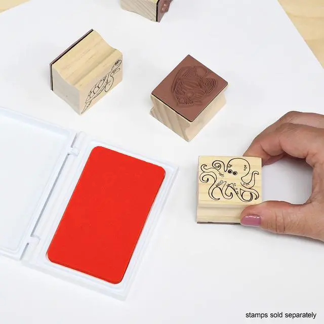 Alt view image 2 of 7 - Washable Stamp Pad for Kids, Orange | Non Toxic Ink Pad for Stamps, Fade Resistant, Decorate Scrapbooks, Posters and Cards