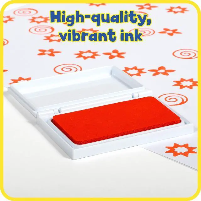 Alt view image 5 of 7 - Washable Stamp Pad for Kids, Orange | Non Toxic Ink Pad for Stamps, Fade Resistant, Decorate Scrapbooks, Posters and Cards