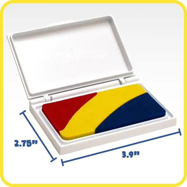 Alt view image 4 of 7 - Washable Stamp Pad for Kids, Red, Yellow and Blue | Fade Resistant, Non Toxic Ink Pad for Stamps, Decorate Scrapbooks, Posters and Cards