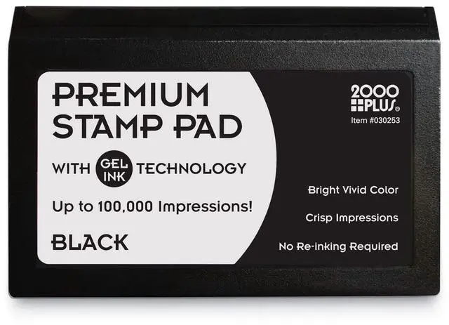 Main image of 2000 Plus® Gel Stamp Pad, 2-3/4" x 4-1/4", Black (030253)