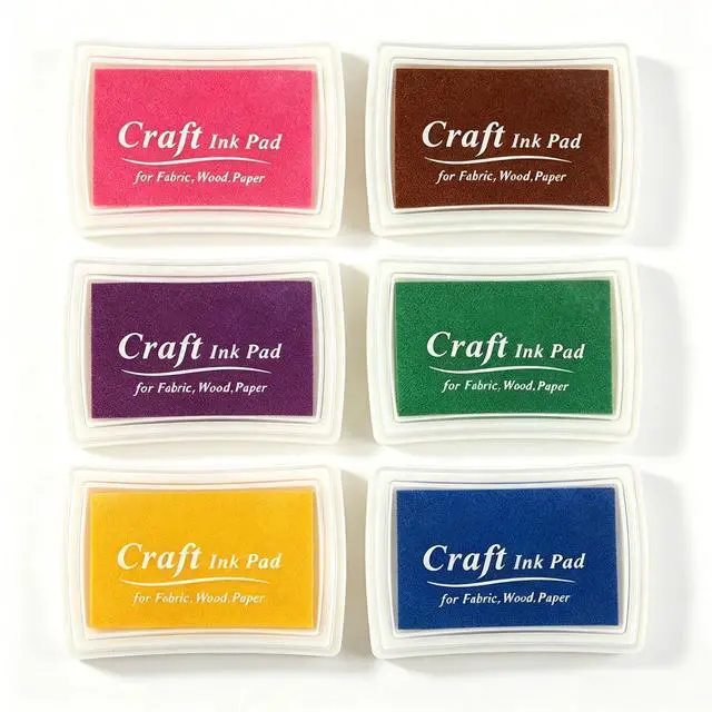 Main image of 6 Pcs Craft Ink Pads Set, Washable Stamp Pads for Kids | 6 Washable Ink Pads Set. Suitable for Rubber Stamps, Paper, Wood, Fabric, and Scrapbooking. Great for Kids and DIY Lovers.