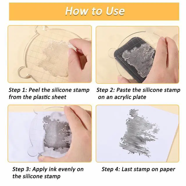 Alt view image 3 of 7 - Vintage Texture Background Clear Stamps for Cards Making Retro Mark Background Silicone Stamp Texture Transparent Stamp for DIY Scrapbooking Photo Album Journal 4.33x6.3inch