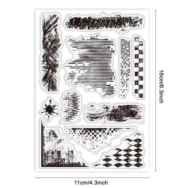 Alt view image 2 of 7 - Vintage Texture Background Clear Stamps for Cards Making Retro Mark Background Silicone Stamp Texture Transparent Stamp for DIY Scrapbooking Photo Album Journal 4.33x6.3inch