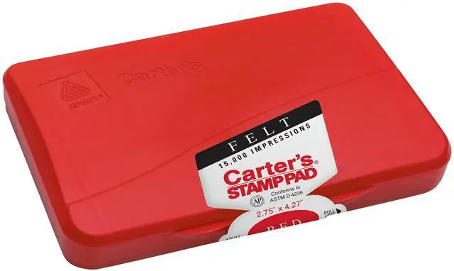 Main image of Carter's Felt Red Stamp Pad, 2.75 x 4.27 Inch Ink Pad (21071)