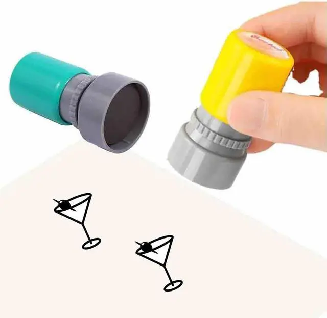 Main image of 2 Pack Martini Stamp Martini Glass Stamper Cocktail Drink Self Inking Stamps