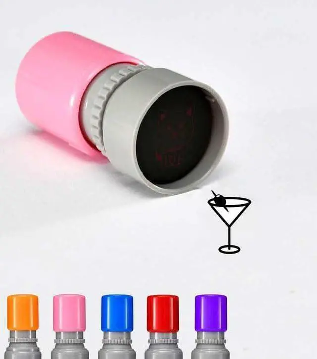 Alt view image 3 of 4 - 2 Pack Martini Stamp Martini Glass Stamper Cocktail Drink Self Inking Stamps