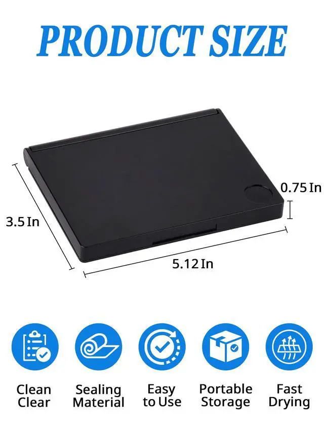Alt view image 2 of 6 - Black Ink Pad, 4 x 2.5 Inch Felt Stamp Pad for Crafts & Office | 4 x 2.5 Inch Size, Rich Black Ink, Soft Felt Surface, Clear Stamp Impressions, Works with Rubber & Clear Stamps