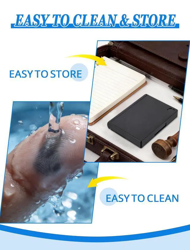 Alt view image 5 of 6 - Black Ink Pad, 4 x 2.5 Inch Felt Stamp Pad for Crafts & Office | 4 x 2.5 Inch Size, Rich Black Ink, Soft Felt Surface, Clear Stamp Impressions, Works with Rubber & Clear Stamps
