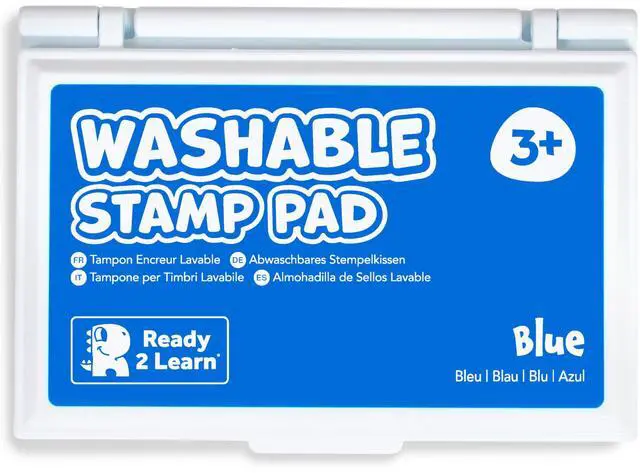 Main image of Washable Stamp Pad for Kids, Blue | Non-Toxic Ink Pad for Stamps, Fade Resistant, Decorate Scrapbooks, Posters and Cards