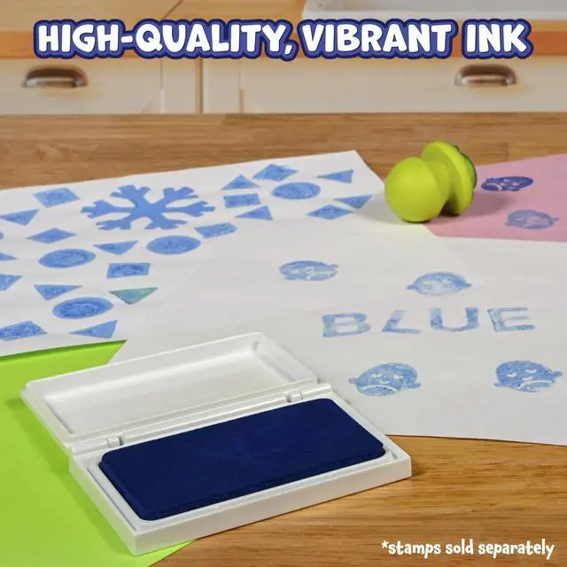 Alt view image 2 of 7 - Washable Stamp Pad for Kids, Blue | Non-Toxic Ink Pad for Stamps, Fade Resistant, Decorate Scrapbooks, Posters and Cards