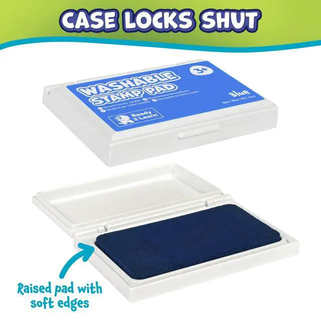 Alt view image 6 of 7 - Washable Stamp Pad for Kids, Blue | Non-Toxic Ink Pad for Stamps, Fade Resistant, Decorate Scrapbooks, Posters and Cards