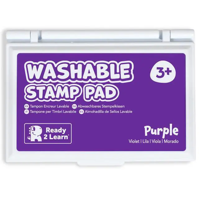 Main image of Washable Stamp Pad for Kids, Purple | Non Toxic Ink Pad for Stamps, Fade Resistant, Decorate Scrapbooks, Posters and Cards