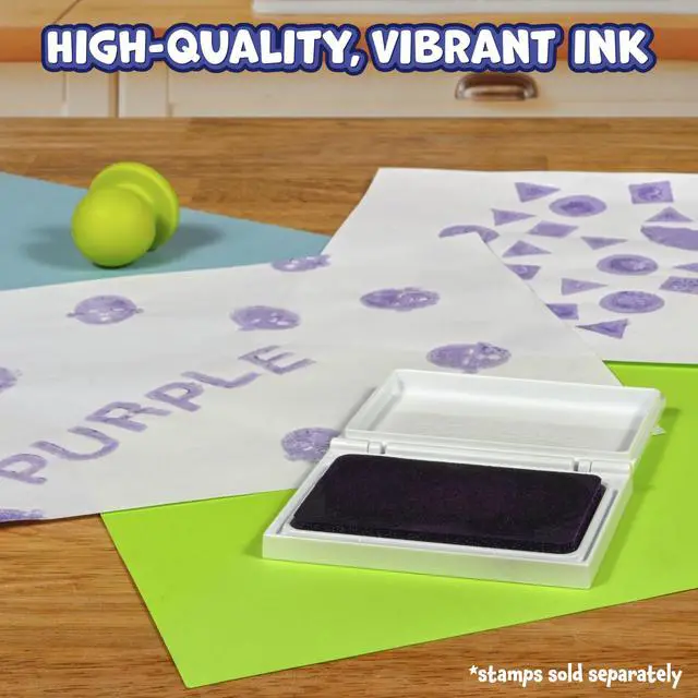 Alt view image 2 of 7 - Washable Stamp Pad for Kids, Purple | Non Toxic Ink Pad for Stamps, Fade Resistant, Decorate Scrapbooks, Posters and Cards