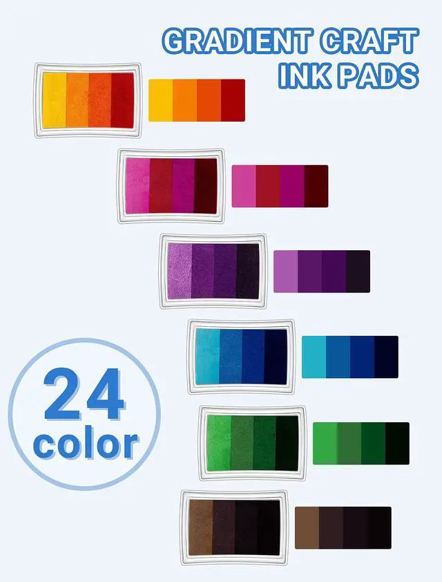 Alt view image 3 of 7 - Rainbow Ink Pads, Washable Finger Stamp Pads for Kids Crafts | Rainbow Colors, Washable Ink pads, Safe Finger Stamping Fun, Works on Paper, Wood & Fabric, Great for DIY Crafts