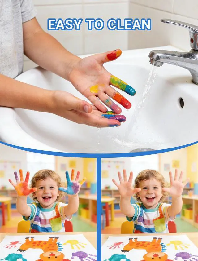 Alt view image 4 of 7 - Rainbow Ink Pads, Washable Finger Stamp Pads for Kids Crafts | Rainbow Colors, Washable Ink pads, Safe Finger Stamping Fun, Works on Paper, Wood & Fabric, Great for DIY Crafts