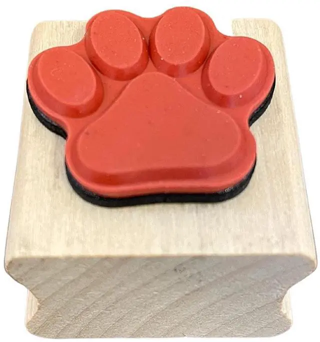 Alt view image 2 of 4 - Paw Print Rubber Stamp on Wood Block for Stamping Crafting Scrapbooking 1 Inch
