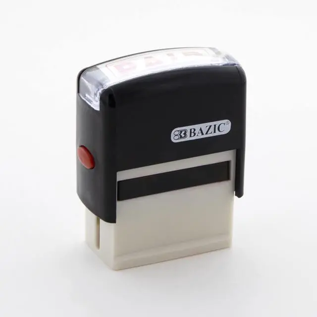 Alt view image 4 of 7 - Paid Self-Inking Rubber Stamp, Red Ink | Removable, Replaceable ink pad for marking invoices and receipts
