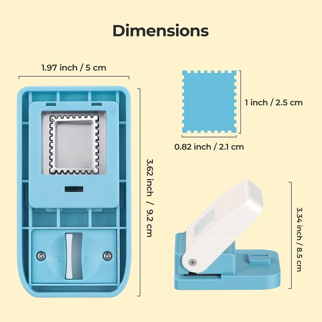 Alt view image 4 of 7 - Stamp Punch, 1X0.8inch Postage Stamp Puncher for journaling | Rectangular Stamps Shaped Paper Punch, Stamp Cutter Hole Punch for Paper Crafts, Scrapbook Supplies (1*1.08inch)