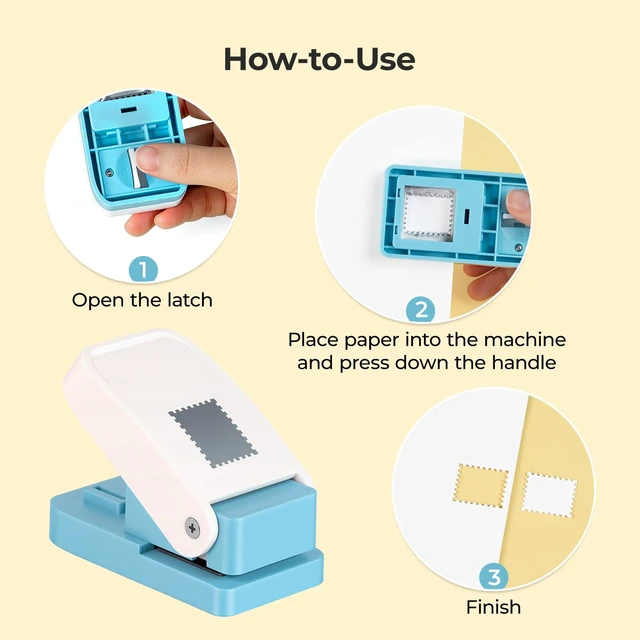 Alt view image 7 of 7 - Stamp Punch, 1X0.8inch Postage Stamp Puncher for journaling | Rectangular Stamps Shaped Paper Punch, Stamp Cutter Hole Punch for Paper Crafts, Scrapbook Supplies (1*1.08inch)