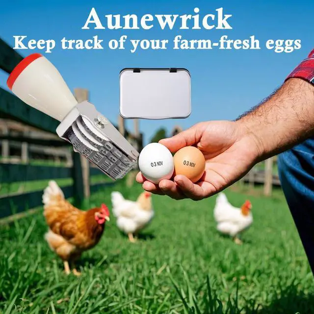 Alt view image 5 of 7 - Egg Date Stamp Kit with Ink Pad, Month and Day Stamper for Farm Fresh Eggs Chicken Duck Turkey Goose Poultry Eggs