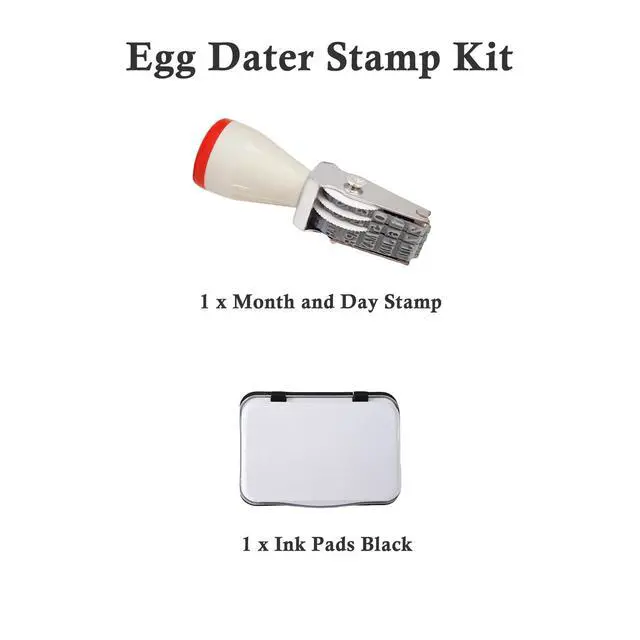 Alt view image 7 of 7 - Egg Date Stamp Kit with Ink Pad, Month and Day Stamper for Farm Fresh Eggs Chicken Duck Turkey Goose Poultry Eggs