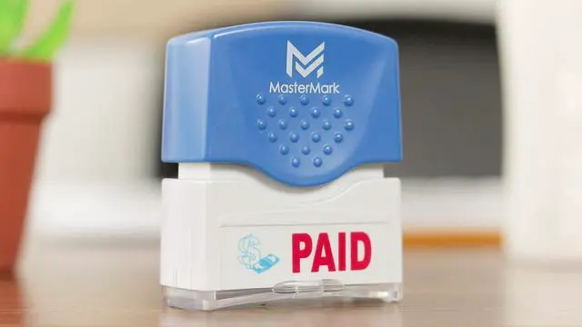 Alt view image 2 of 7 - Premium 2-Color Pre-Inked Office Stamp (Paid)