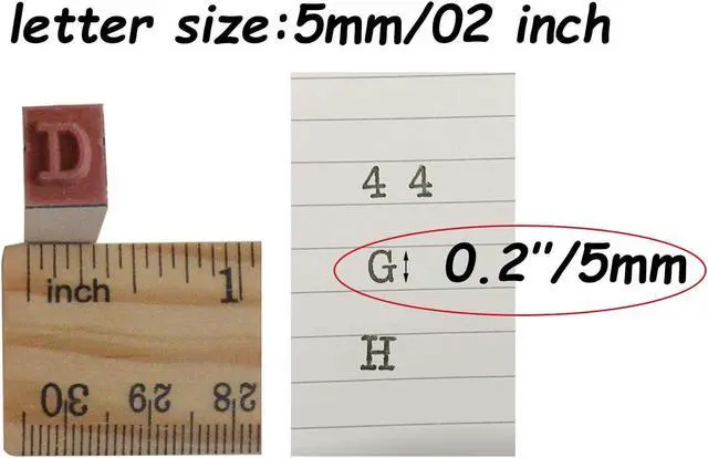 Alt view image 3 of 6 - 36 Pcs Wooden Rubber Stamps, 0.2 Inch Letter and Number for DIY Craft Card and Photo Album (B)