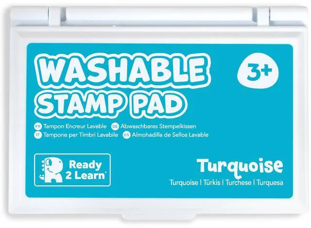 Main image of Washable Stamp Pad for Kids, Turquoise | Fade Resistant, Non Toxic Ink Pad for Stamps, Decorate Scrapbooks, Posters and Cards