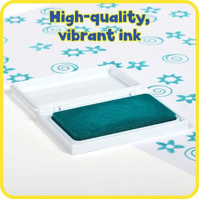 Alt view image 5 of 7 - Washable Stamp Pad for Kids, Turquoise | Fade Resistant, Non Toxic Ink Pad for Stamps, Decorate Scrapbooks, Posters and Cards