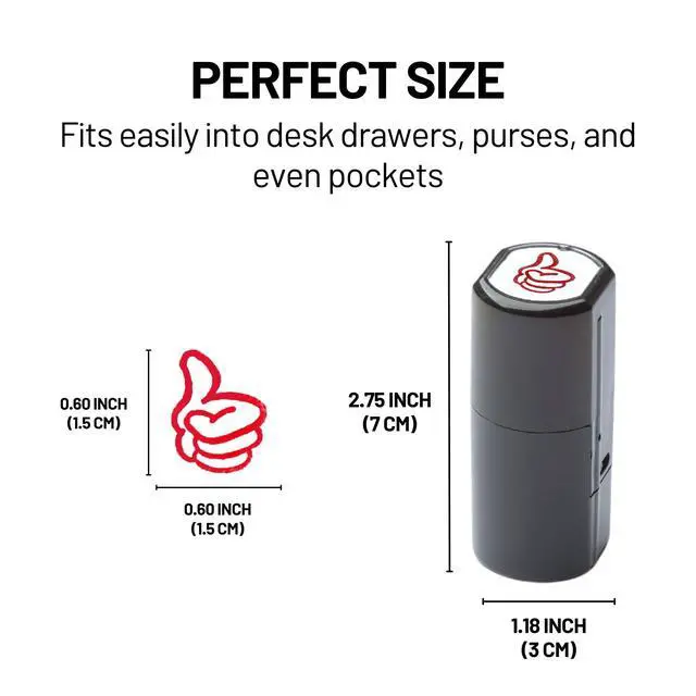 Alt view image 4 of 7 - Self-Inking Stamps for Teachers, Teacher Stamper for Classroom and School, Greeting Cards and Scrapbooks Emoji Stamp (Thumbs Up, Red)