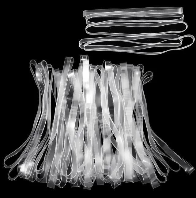 Main image of 100 PCS Clear Rubber Bands for Crafts, 100x5mm Large Rubber Bands for Craft, TPU Heavy Duty Elastics for Home Office Crafts Wrapping and Fixing