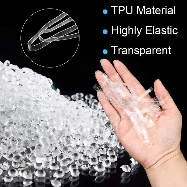 Alt view image 3 of 7 - 100 PCS Clear Rubber Bands for Crafts, 100x5mm Large Rubber Bands for Craft, TPU Heavy Duty Elastics for Home Office Crafts Wrapping and Fixing