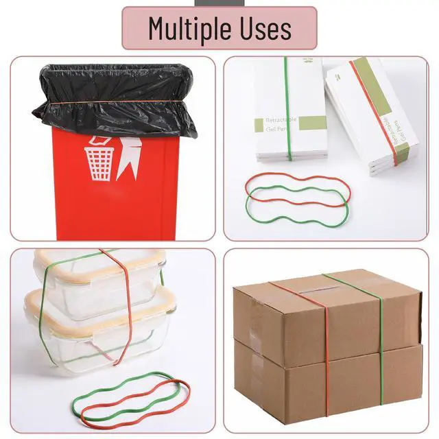 Alt view image 4 of 7 - Large Rubber Bands, 7 Inch, 110 Pack | Heavy Duty Rubber Band for File Folders, Trash Can, Office Supplies