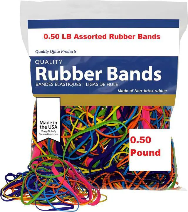 Alt view image 5 of 7 - Rubber Bands Assorted Sizes 0.5 lb Bag Strong Elastic Bands for Home, Office, School, Crafts & Organizing