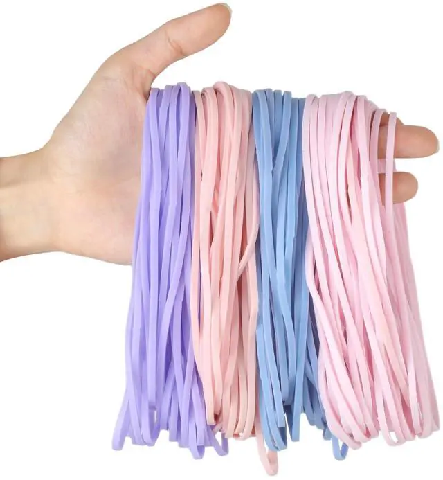 Main image of 120 Pcs Long Rubber Bands, Morandi Colors, Assorted Colors Heavy Duty, Premium Rubber Bands Office Supplies, Home, Kitchen and Office, 7x1/8 Inches