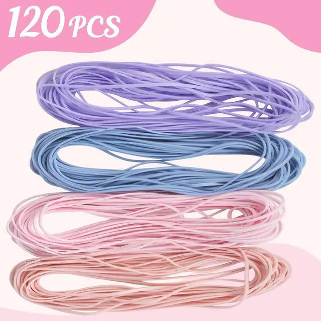 Alt view image 2 of 7 - 120 Pcs Long Rubber Bands, Morandi Colors, Assorted Colors Heavy Duty, Premium Rubber Bands Office Supplies, Home, Kitchen and Office, 7x1/8 Inches