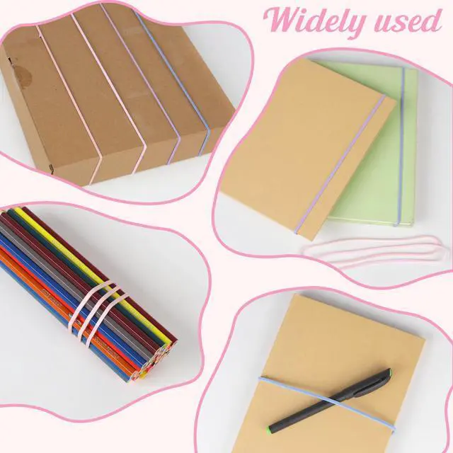 Alt view image 6 of 7 - 120 Pcs Long Rubber Bands, Morandi Colors, Assorted Colors Heavy Duty, Premium Rubber Bands Office Supplies, Home, Kitchen and Office, 7x1/8 Inches