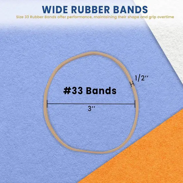 Alt view image 5 of 7 - Rubber Bands, Size #33 (3-1/2 x 1/8 Inch), Approx. 600 Count, 1 lb Bag, Made in USA