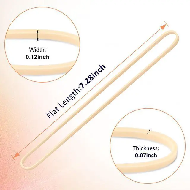 Alt view image 2 of 7 - Large Rubber Bands, 120 Pcs, 7x1/8 Inches, Light Beige Big Rubber Bands, Giant Elastics for Office