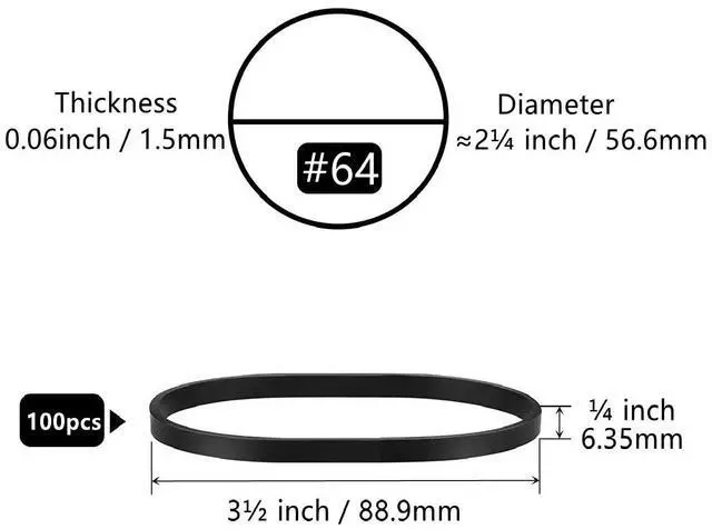 Alt view image 2 of 7 - Tactical Rubber Bands Size #64 (3 1/2" x 1/4"), 100 Pcs Black Wide Thick Large Strong Heavy Duty Rubber Bands Heat Cold UV Resistant for Hunting Hiking Outdoor Camping Survival (100)