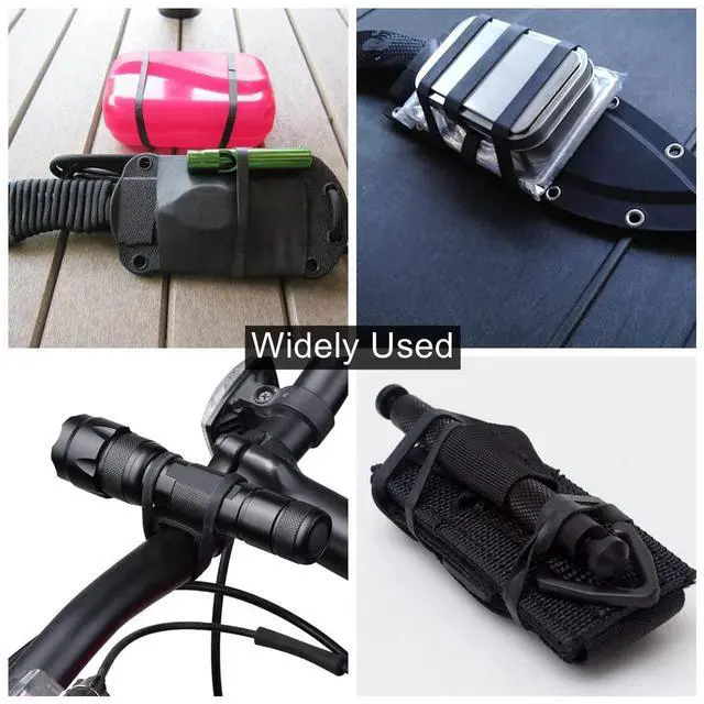 Alt view image 5 of 7 - Tactical Rubber Bands Size #64 (3 1/2" x 1/4"), 100 Pcs Black Wide Thick Large Strong Heavy Duty Rubber Bands Heat Cold UV Resistant for Hunting Hiking Outdoor Camping Survival (100)
