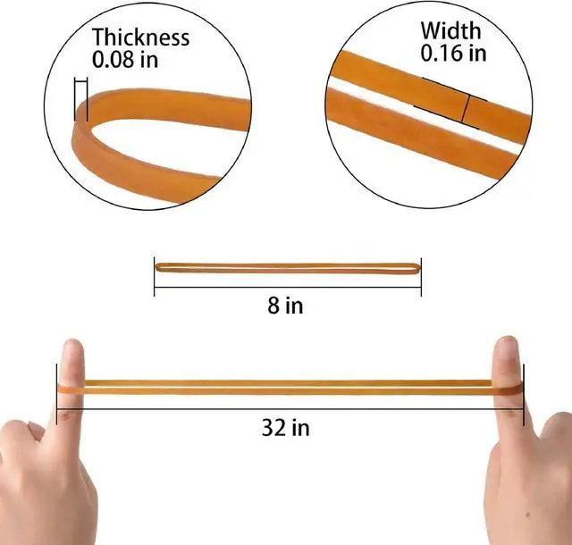Alt view image 2 of 7 - 60 Pcs Large Rubber Bands Heavy Duty, Heavy Duty Trash Can Band, Strong Elastic Bands for School Home Office Supplies, Garbage Cans, File Folders, (8 x 0.16 Inch)