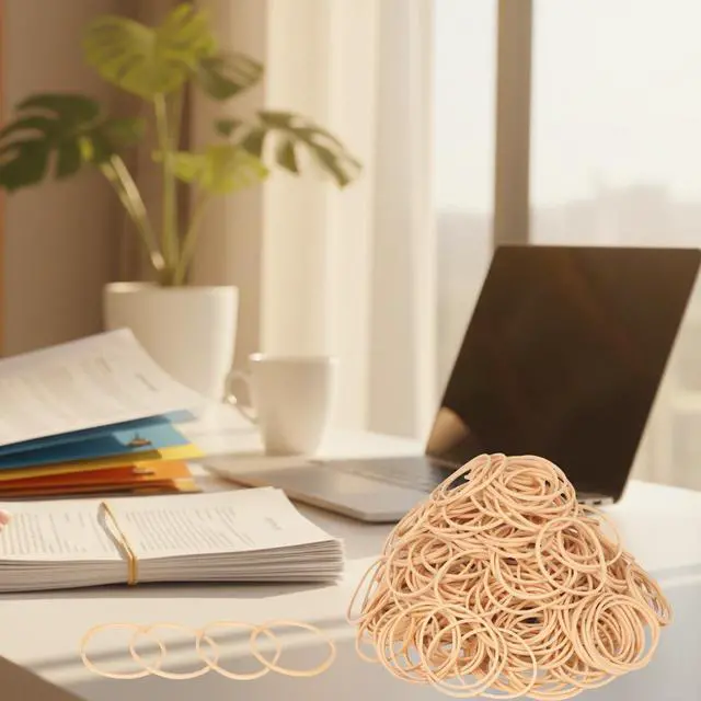 Alt view image 6 of 7 - Rubber Bands Size16 500pcs Small Rubber Band For Office Supplies | Size#16 Elastic Rubber for Home Beige(2-1/2" x 1/16'')