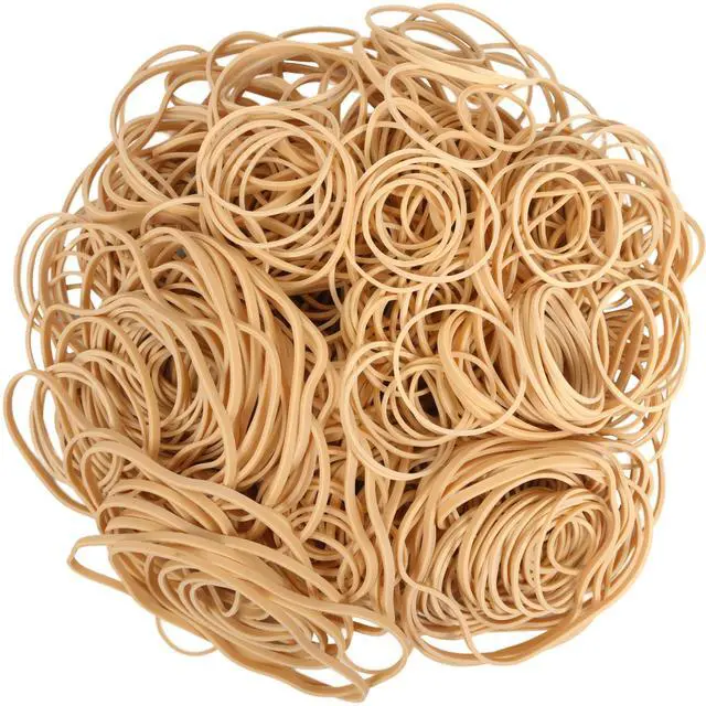 Alt view image 4 of 7 - Rubber Bands Assorted Sizes Elastic Bands Size10,size16,size33,4.8in | 4 Sizes Strong Small and Long Rubber Band for Office Supplies Beige 0.5lbs