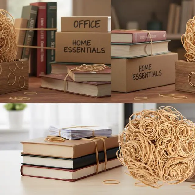 Alt view image 7 of 7 - Rubber Bands Assorted Sizes Elastic Bands Size10,size16,size33,4.8in | 4 Sizes Strong Small and Long Rubber Band for Office Supplies Beige 0.5lbs