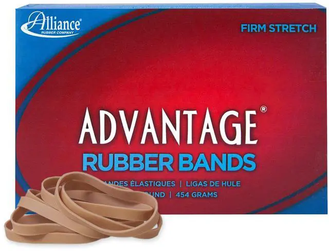 Main image of Rubber 26635 Advantage Rubber Bands Size #63, 1 lb Box Contains Approx. 380 Bands (3" x 1/4", Natural Crepe) Beige