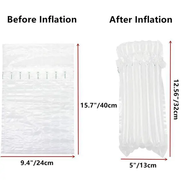 Alt view image 2 of 7 - 10 Pack Wine Bottle Protector Bag for Travel, goldhik Inflatable Packaging Bubble Wrap for Wine Fruit Glass Bottle, Inflatable Air Column Cushion Bags with Free Pump in Airplane Cushioning