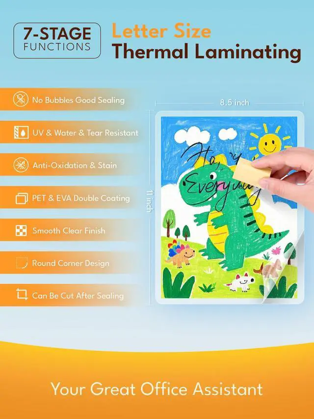 Alt view image 2 of 7 - 3mil Thermal Laminating Pouches 9 x 11.5 Inches | 30Pack Bubble Free, Crystal Clear Finish Laminating Sheets for Documents, Photos, Crafts, Use with Laminator Machine
